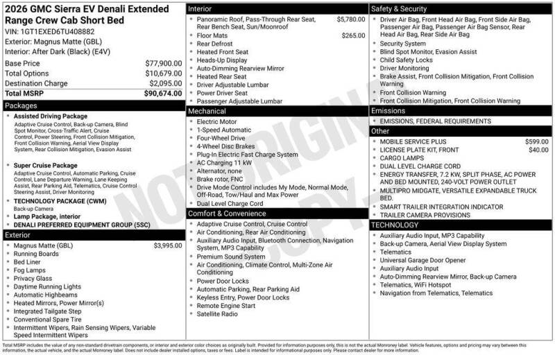 2026 GMC Sierra EV Denali
