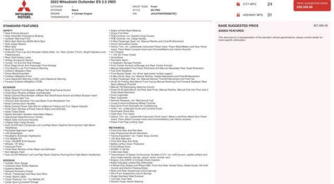 2023 Mitsubishi Outlander ES