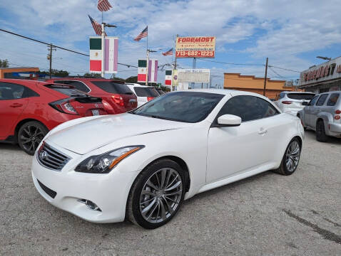 2014 Infiniti Q60 Convertible for sale at Foremost Auto Sales in Houston TX