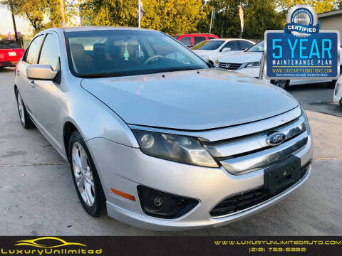 2012 Ford Fusion for sale at LUXURY UNLIMITED AUTO SALES in San Antonio TX