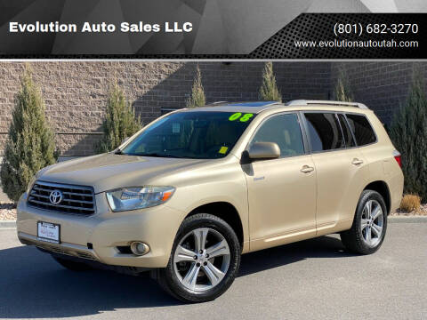 2008 Toyota Highlander for sale at Evolution Auto Sales LLC in Springville UT