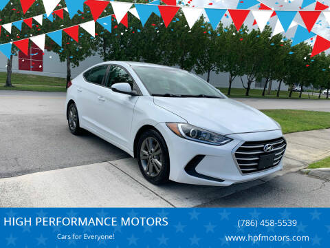 2018 Hyundai Elantra for sale at HIGH PERFORMANCE MOTORS in Hollywood FL