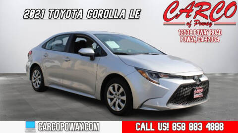 2021 Toyota Corolla for sale at CARCO OF POWAY in Poway CA