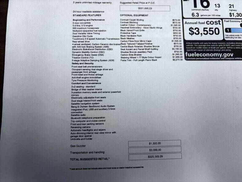 2015 Aston Martin Vanquish Volante