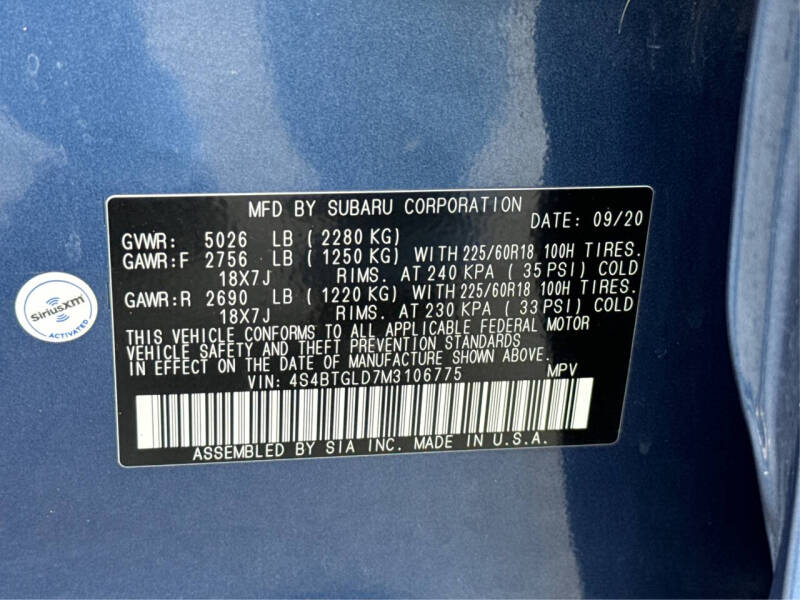 2021 Subaru Outback Onyx Edition XT