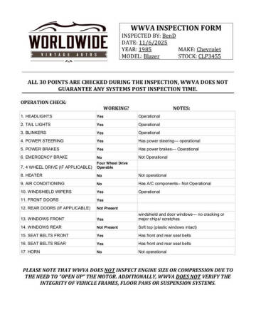 1985 Chevrolet Blazer