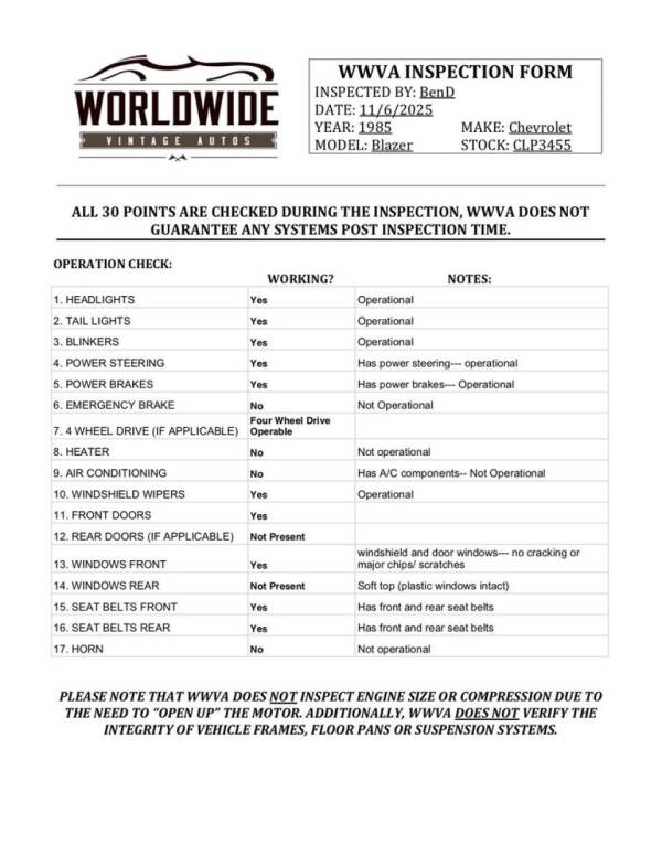 1985 Chevrolet Blazer