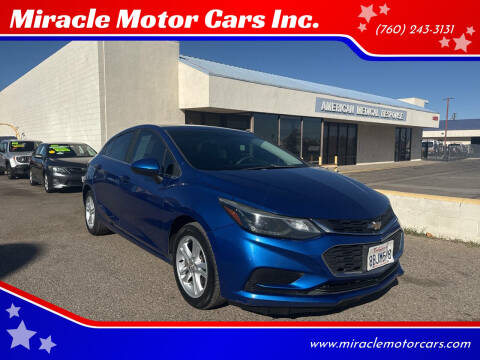 2017 Chevrolet Cruze for sale at Miracle Motor Cars Inc. in Victorville CA