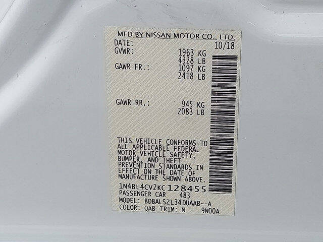 2019 Nissan Altima 2.5 SR