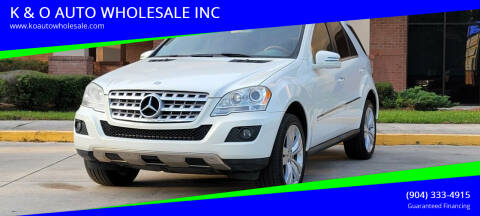 2011 Mercedes-Benz M-Class for sale at K & O AUTO WHOLESALE INC in Jacksonville FL