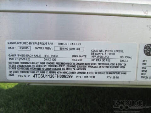 2015 Triton Aluminum Single Axle Utility A