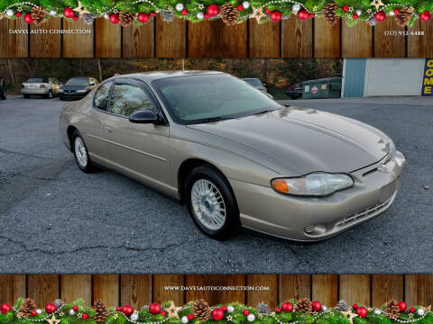 2002 Chevrolet Monte Carlo for sale at DAVES AUTO CONNECTION in Etters PA