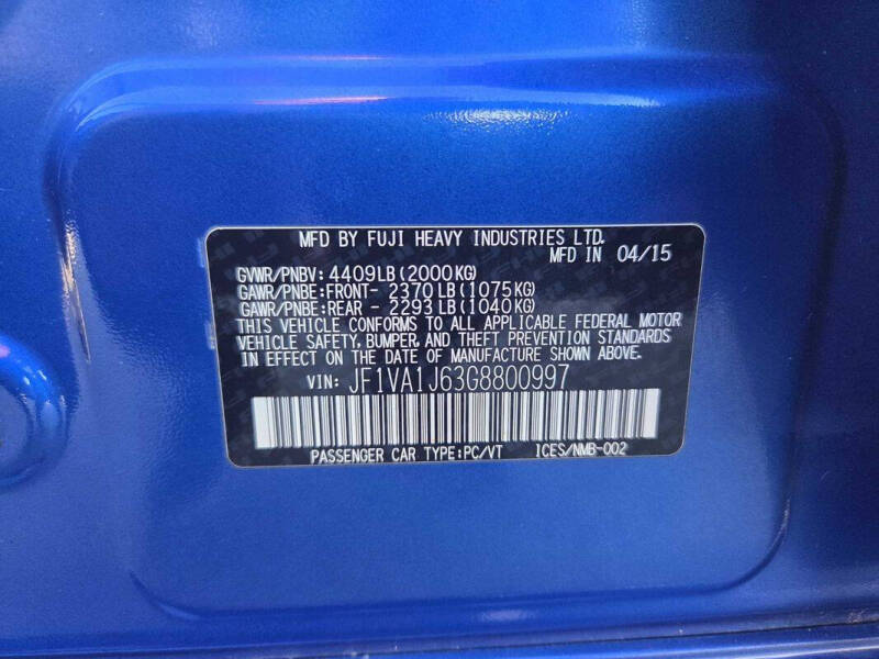 2016 Subaru WRX Limited