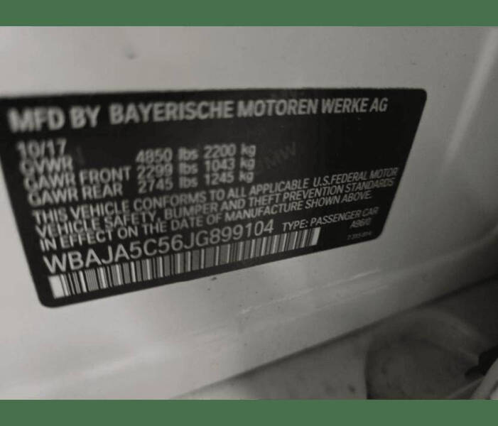 2018 BMW 5 Series 530i