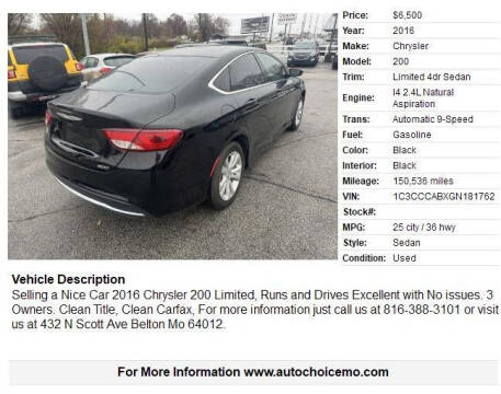 2016 Chrysler 200 Limited