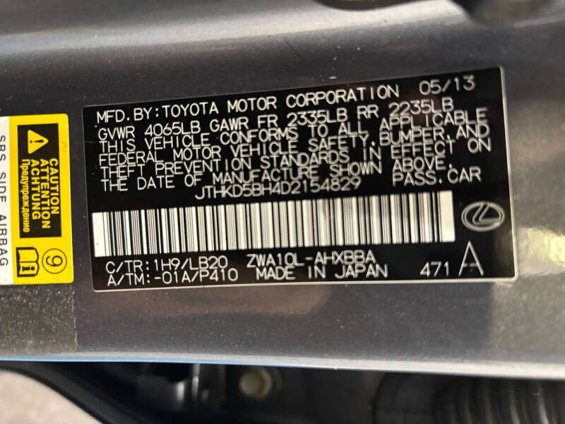 2013 Lexus CT 200h