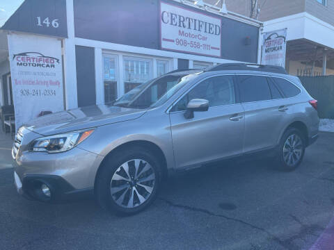 2015 Subaru Outback for sale at CERTIFIED MOTORCAR LLC in Roselle NJ