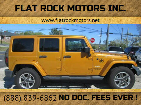 2014 Jeep Wrangler Unlimited for sale at Flat Rock Motors inc. in Mount Airy NC
