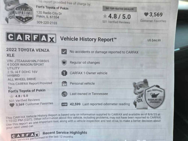 2022 Toyota Venza XLE