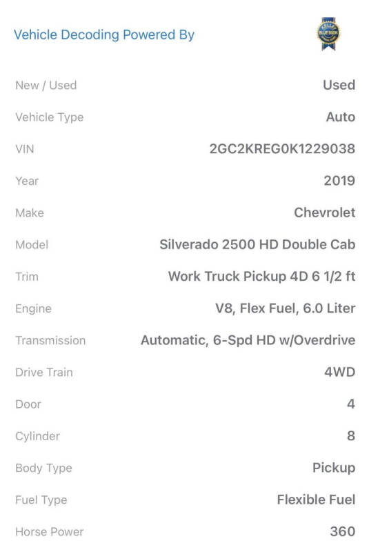 2019 Chevrolet Silverado 2500HD