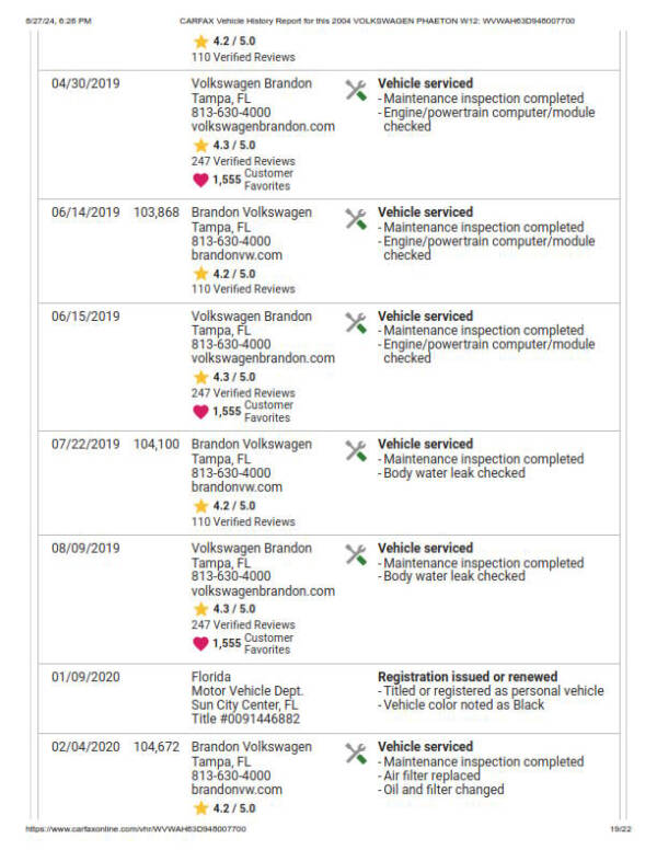 2004 Volkswagen Phaeton Premiere Edition W12