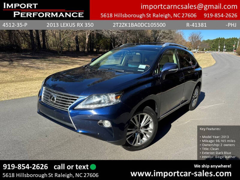 2013 Lexus RX 350 for sale at Import Performance Sales in Raleigh NC