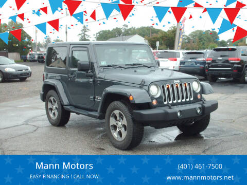 2018 Jeep Wrangler JK for sale at Mann Motors in Warwick RI