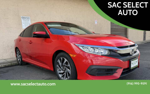 2016 Honda Civic for sale at SAC SELECT AUTO in Sacramento CA