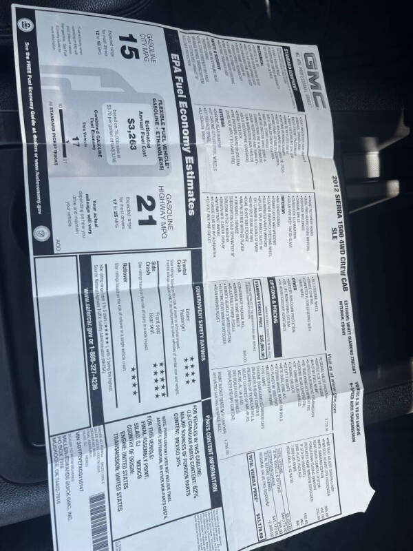 2012 GMC Sierra 1500 SLE