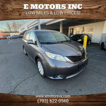 2011 Toyota Sienna for sale at E Motors INC in Vienna VA