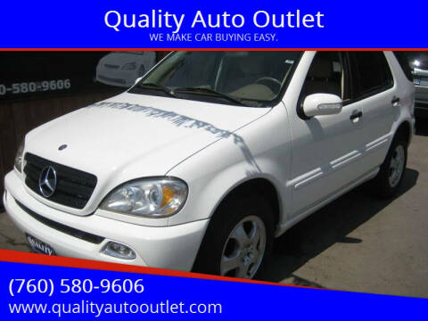 2002 Mercedes-Benz M-Class for sale at Quality Auto Outlet in Vista CA
