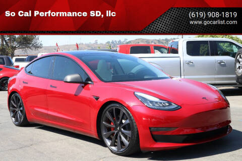 2020 Tesla Model 3 for sale at So Cal Performance SD, llc in San Diego CA