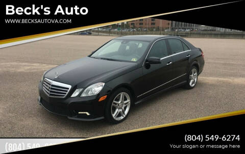 2011 Mercedes-Benz E-Class for sale at Beck's Auto in Chesterfield VA