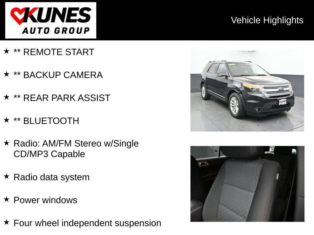 Black 2015 Ford Explorer XLT XLT 4dr SUV 2