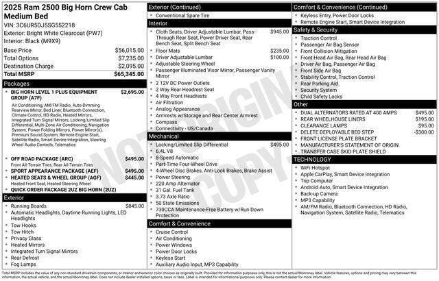 2025 RAM 2500 Big Horn