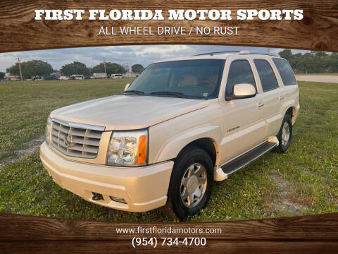 2002 Cadillac Escalade for sale at FIRST FLORIDA MOTOR SPORTS in Pompano Beach FL