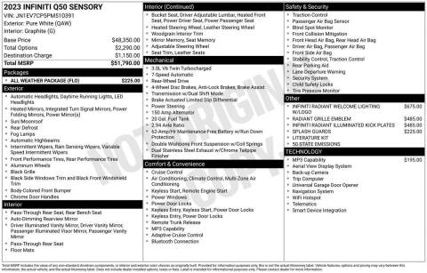 2023 Infiniti Q50 Sensory