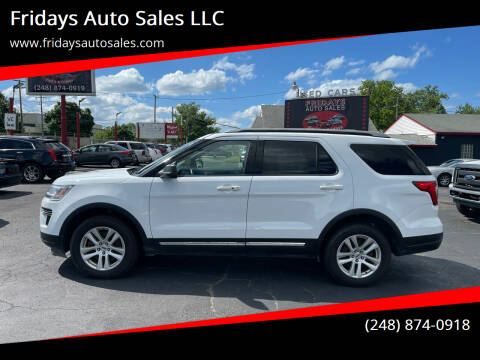 2018 Ford Explorer for sale at Fridays Auto Sales LLC in Pontiac MI