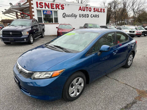 2012 Honda Civic for sale at Isner's Auto Sales Inc in Dundalk MD