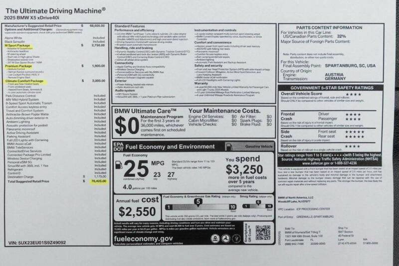 2025 BMW X5 xDrive40i
