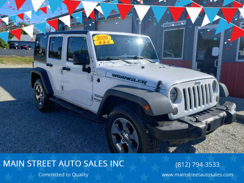 2016 Jeep Wrangler Unlimited for sale at MAIN STREET AUTO SALES INC in Austin IN