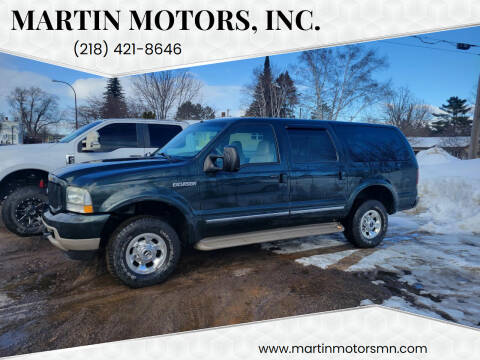 2003 Ford Excursion for sale at Martin Motors, Inc. in Chisholm MN