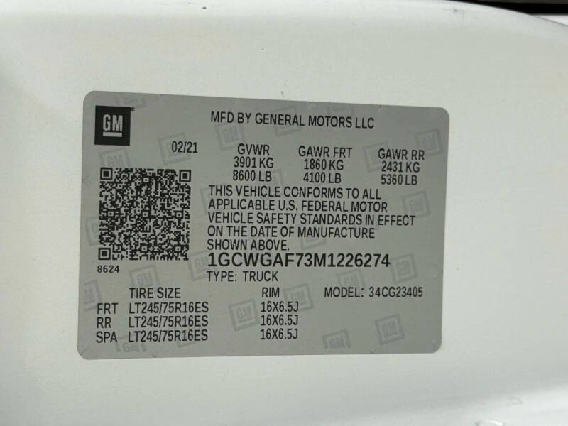 2021 Chevrolet Express 2500