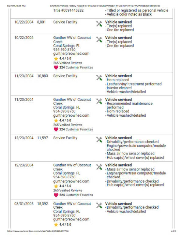 2004 Volkswagen Phaeton Premiere Edition W12