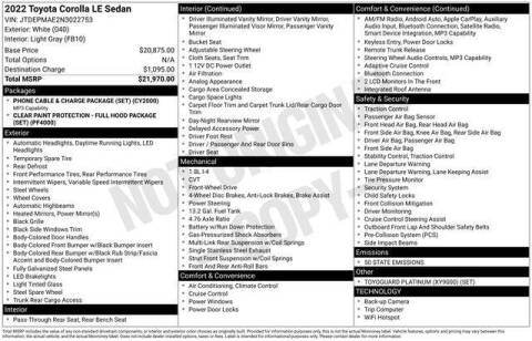 2022 Toyota Corolla LE