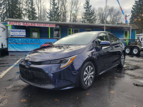 2022 Toyota Corolla Hybrid for sale at HIGHLAND AUTO in Renton WA