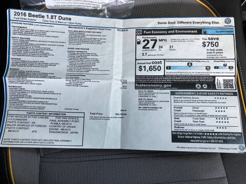 2016 Volkswagen Beetle 1.8T Dune PZEV