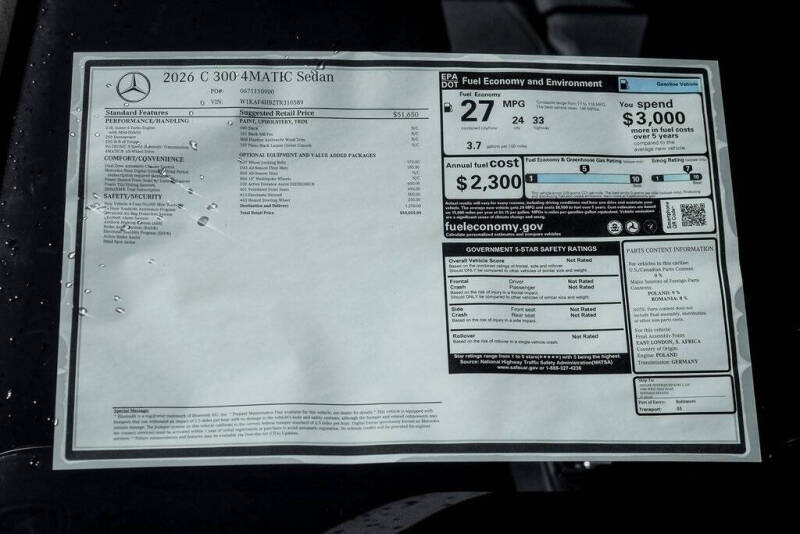 2026 Mercedes-Benz C-Class C 300 4MATIC