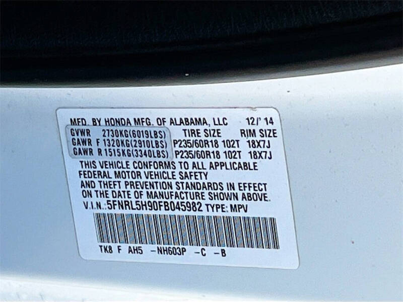 2015 Honda Odyssey Touring Elite