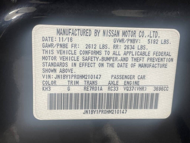 2017 Infiniti Q70L 3.7